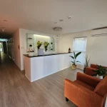 Clean and elegant reception area and hallway