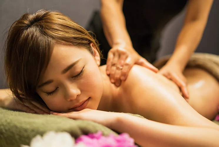 Gentle relaxation massage therapy in progress